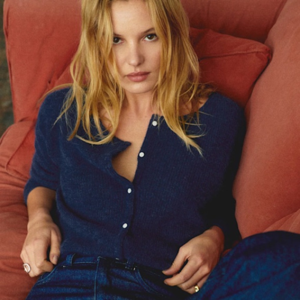 Sezane Gaspard Cardigan in Navy Size Medium